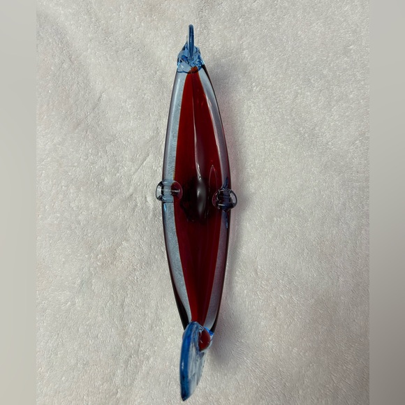 Vintage MURANO GLASS Gondola Red and Blue Glass ASHTRAY - Picture 2 of 6